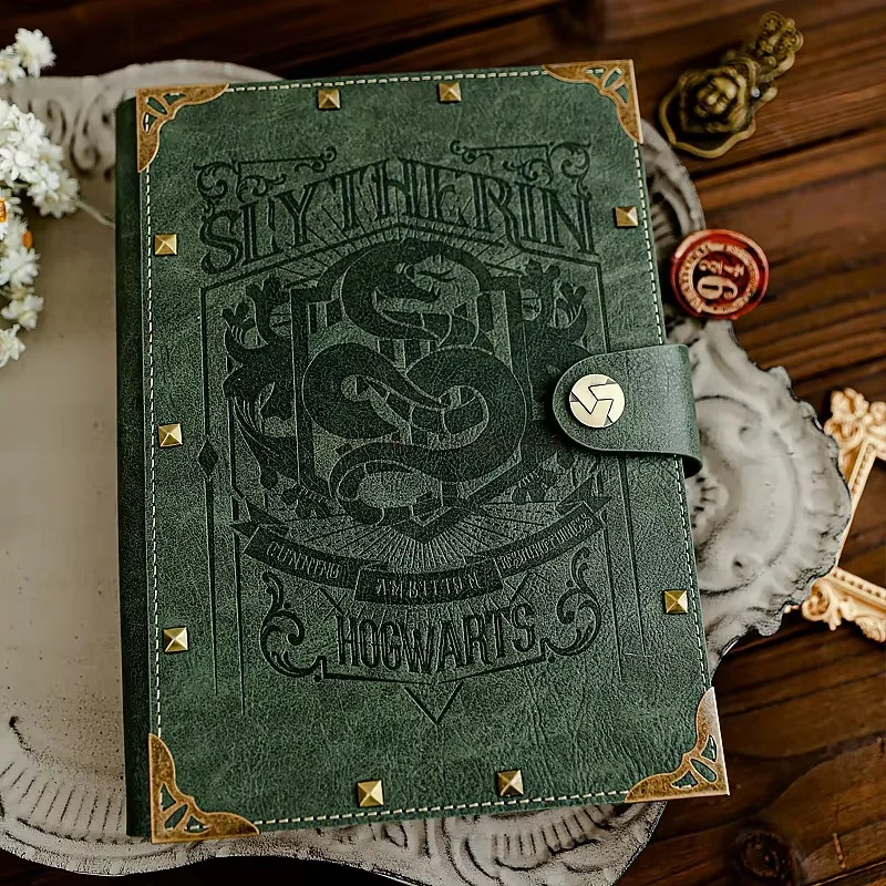 Harry Potter A5 Notebook Hogwarts Loose-Leaf Vintage Kraft Notepad Gryffindor Slytherin Ravenclaw Hufflepuff Document Book Gift