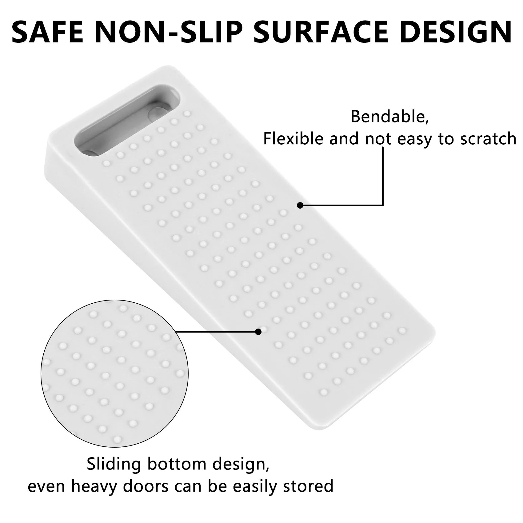 AT21-6 PCS Door Wedge Rubber, Door Stopper, Heavy Duty Slip-Resistant And Stackable Door Holders, Adjustable Height And Strong G