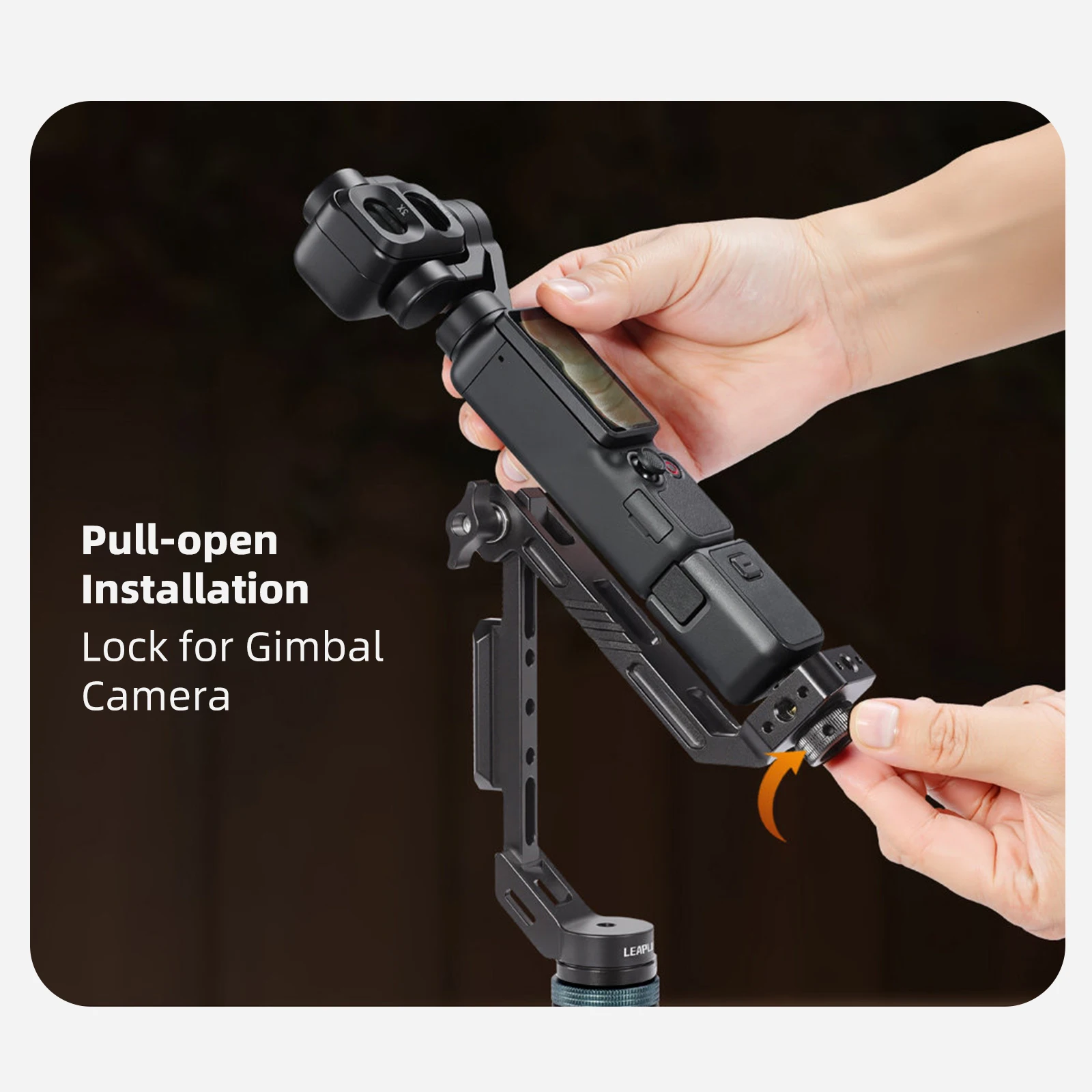 LEAPLIGHT Aluminiowy Statyw Pionowy do DJI Osmo Pocket 3/4/4P Statyw w Kształcie Litery L z Obracaniem o 360° °   Głowica kulowa + uchwyt L do nagrywania wideo — zdjęcie produktu 5