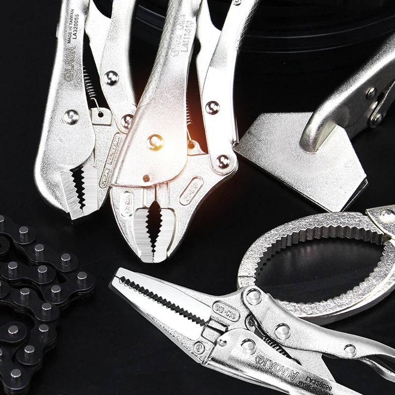 LAOA Multiple Head Types Locking Pliers C-type, Straight/Sharp/Flat Nose Pliers, Welding Chain Sealing Pliers Oil Filter Pliers