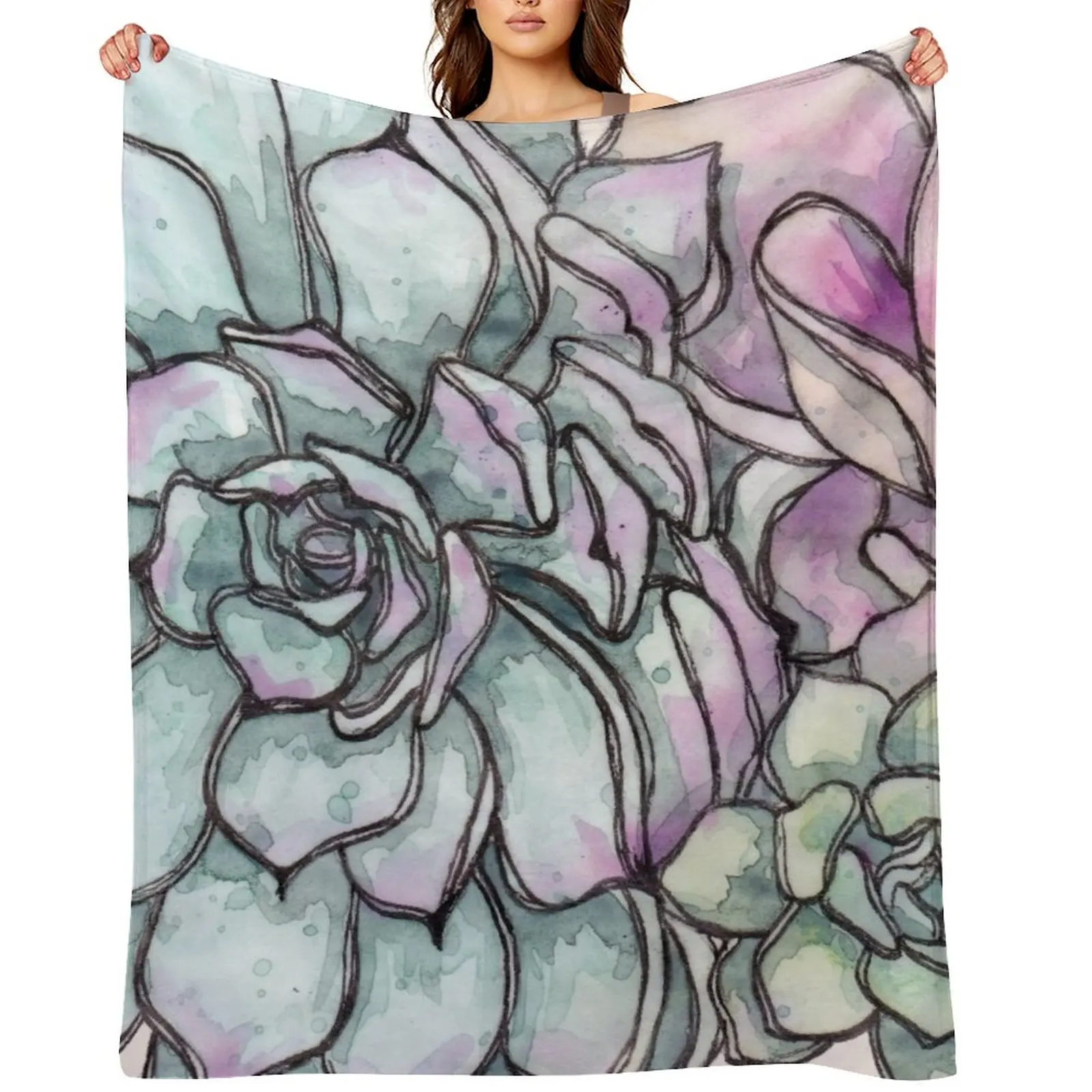 

Succulove Throw Blanket Polar Single Plaid on the sofa Thermals For Travel Blankets