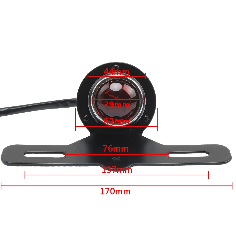 Motorcycle Brake Light Universal Stop Signal Lamp Black 12v for Honda Triumph Harley Yamaha Cafe Racer Retro Motor Bike Softail