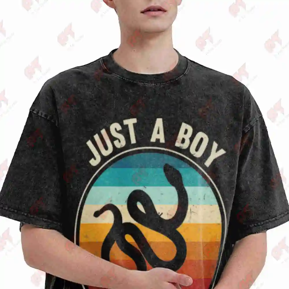 Vintage Snake Herping Reptile Lover Vintage Washed Tee Pure Cotton T-Shirt