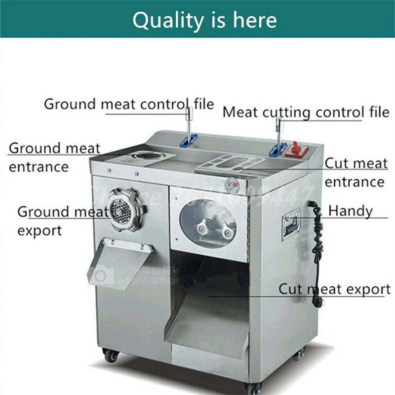 Tritacarne elettrico commerciale ad alta efficienza tritacarne tritacarne staccabile fetta di carne dadi di carne sminuzzati