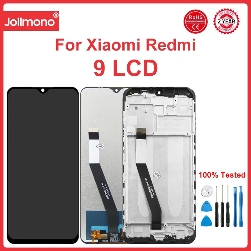 

ЖК-дисплей 6,53 дюйма для Xiaomi Redmi 9 M2004J19G M2004J19C, цифровой сенсорный экран с рамкой для Redmi 9, сменный экран