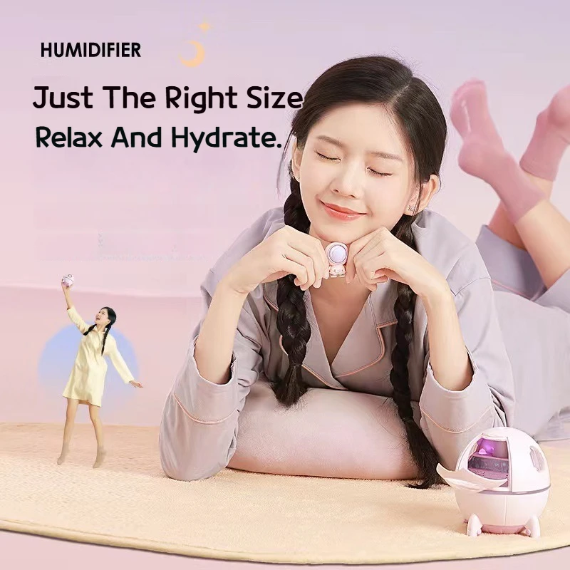 Space Capsule USB Air Humidifier Mini Portable Household Bedroom Office Desktop Car Use with Large Mist Output image 4