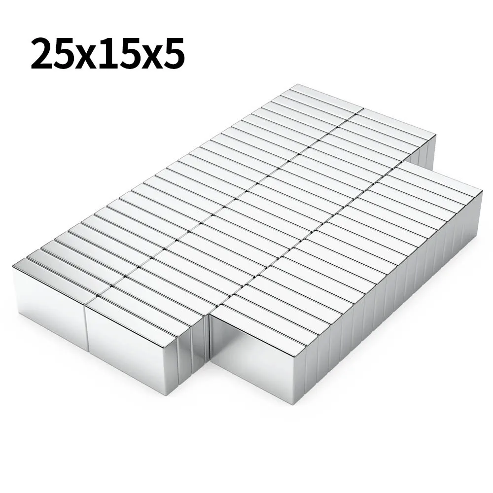25x15x5mm N35 Super Strong Neodymium Magnet Blcok NdfeB Powerful Permanent Magnetic imanes Refrigerator Magnets 25*15*5mm