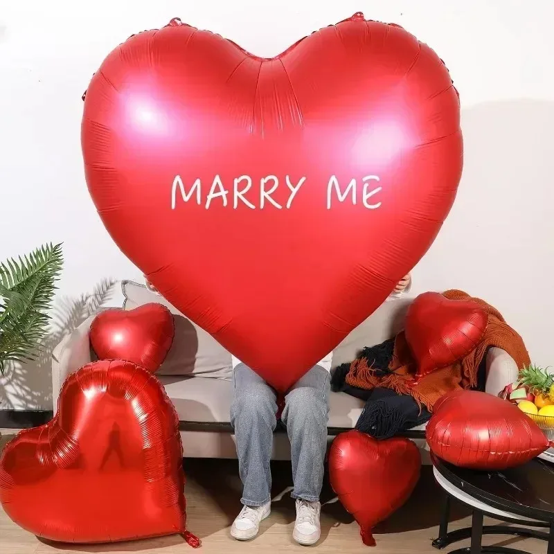 بالونات من رقائق القلب مقاس 63 بوصة من الألومنيوم على شكل قلب لحفلات أعياد الميلاد وعيد الحب وحفلات الزفاف والذكرى السنوية وديكور أعياد الميلاد #5