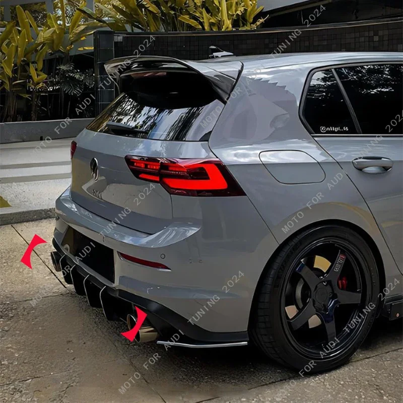 Maxton Style dla VW Golf 8 MK8 GTI 2020-2024 Zmodyfikowany tylny zderzak samochodowy Spoiler wargowy Dyfuzor Splitter Warga Boczna osłona Zestaw karoserii