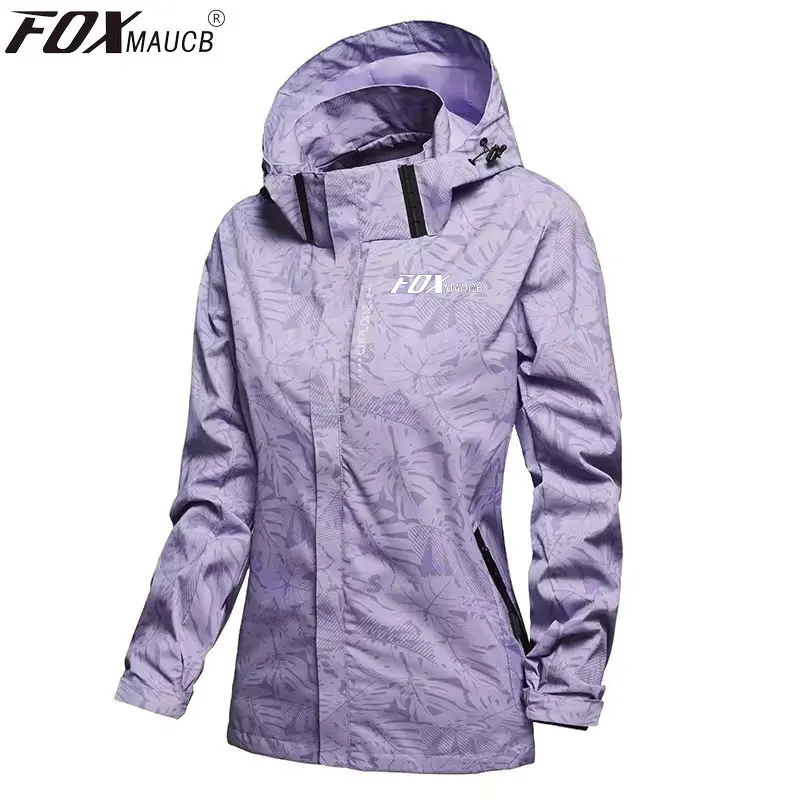 

FOXMAUCB Ropa Mtb Enduro Women Hiking Sport Hooded Coat Ladies Waterproof Cycling Jacket Mountain Bike Windbreaker Bicycle Wear