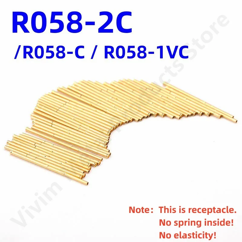 20/100PCS R058-2C Test Pin P058-B Receptacle Brass Tube Needle Sleeve Seat Probe Sleeve Length17mm Dia 0.72mm R058-C R058-1VC