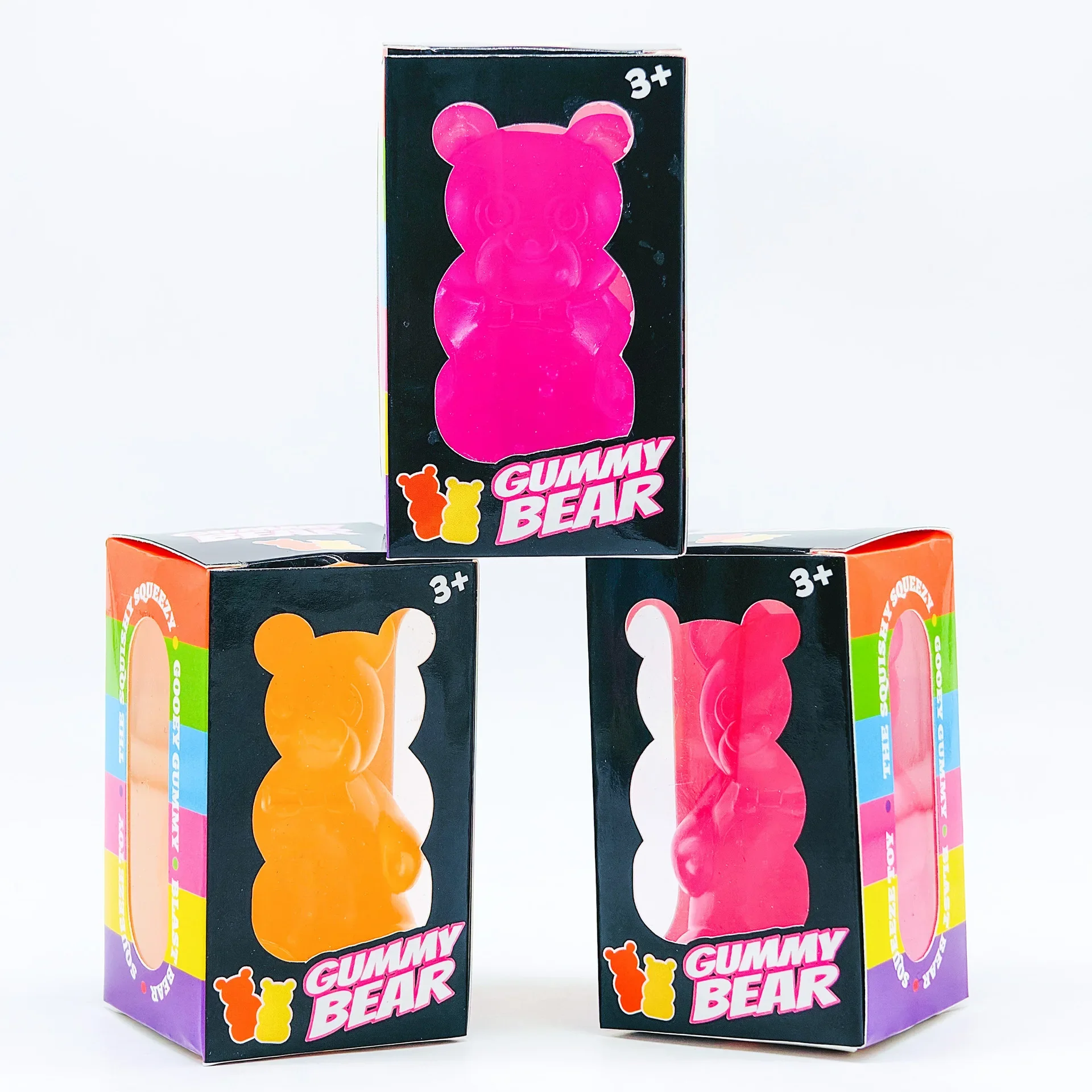 1UU-8cm Cute Gummy Bear Sensory Squeeze Toy with Jelly-like Filling Slow Rebound Stress Relief Toy To Alleviate Anxiety