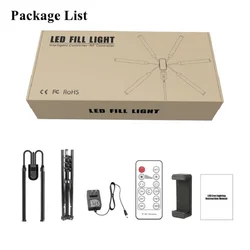 Selens 2/4/6 Arms LED Tube Light Remote Control Selfie Light LED Bi-color Dimmable For Tiktok Youtube Live Stream Makeup Props