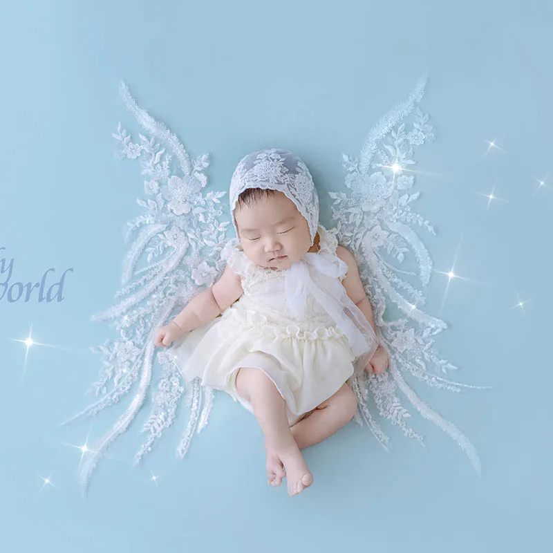 Lace Butterfly Wings Newborn Photography Clothing Sweet Style Baby Dress Hat Set Baby Girl Studio Photo Shooting Accessories