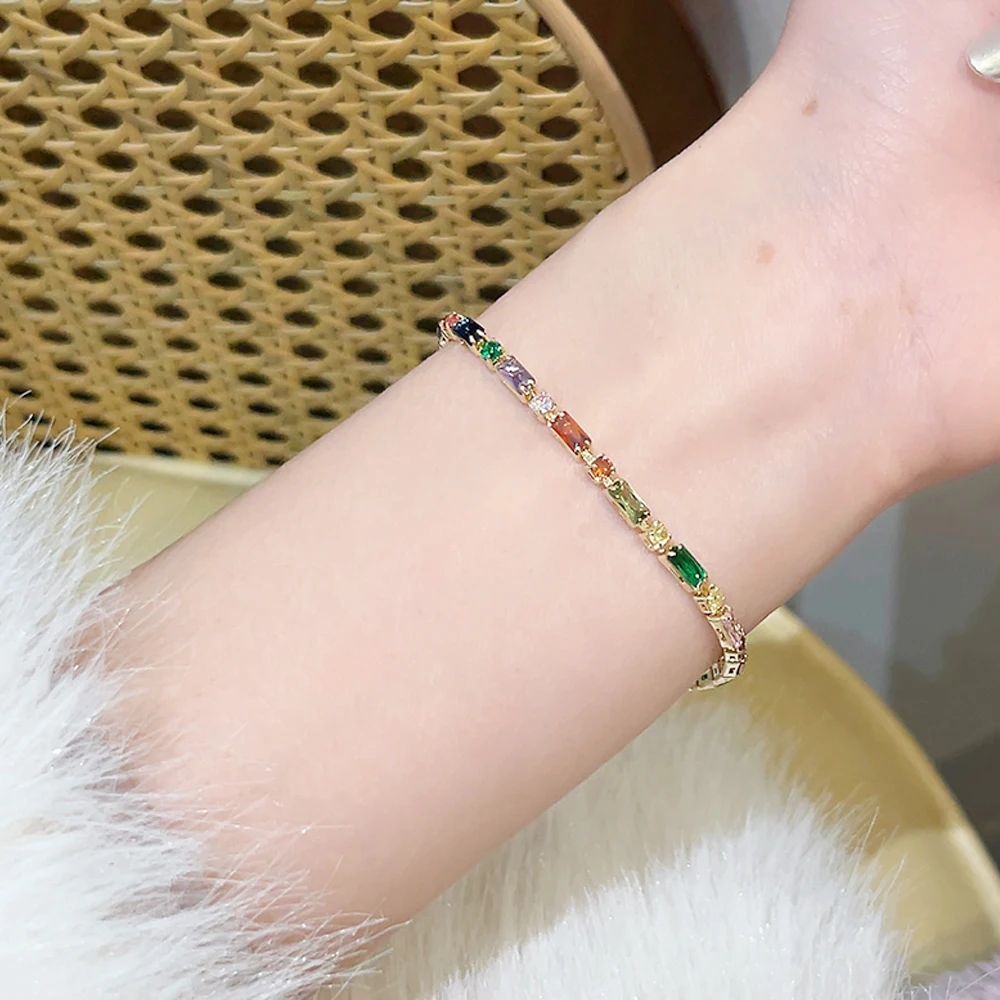 تصميم فاخر ملون الزركون سلسلة سوار للنساء الكورية الإكسسوارات هدية رائعة لمجوهرات الزفاف الطرف #3