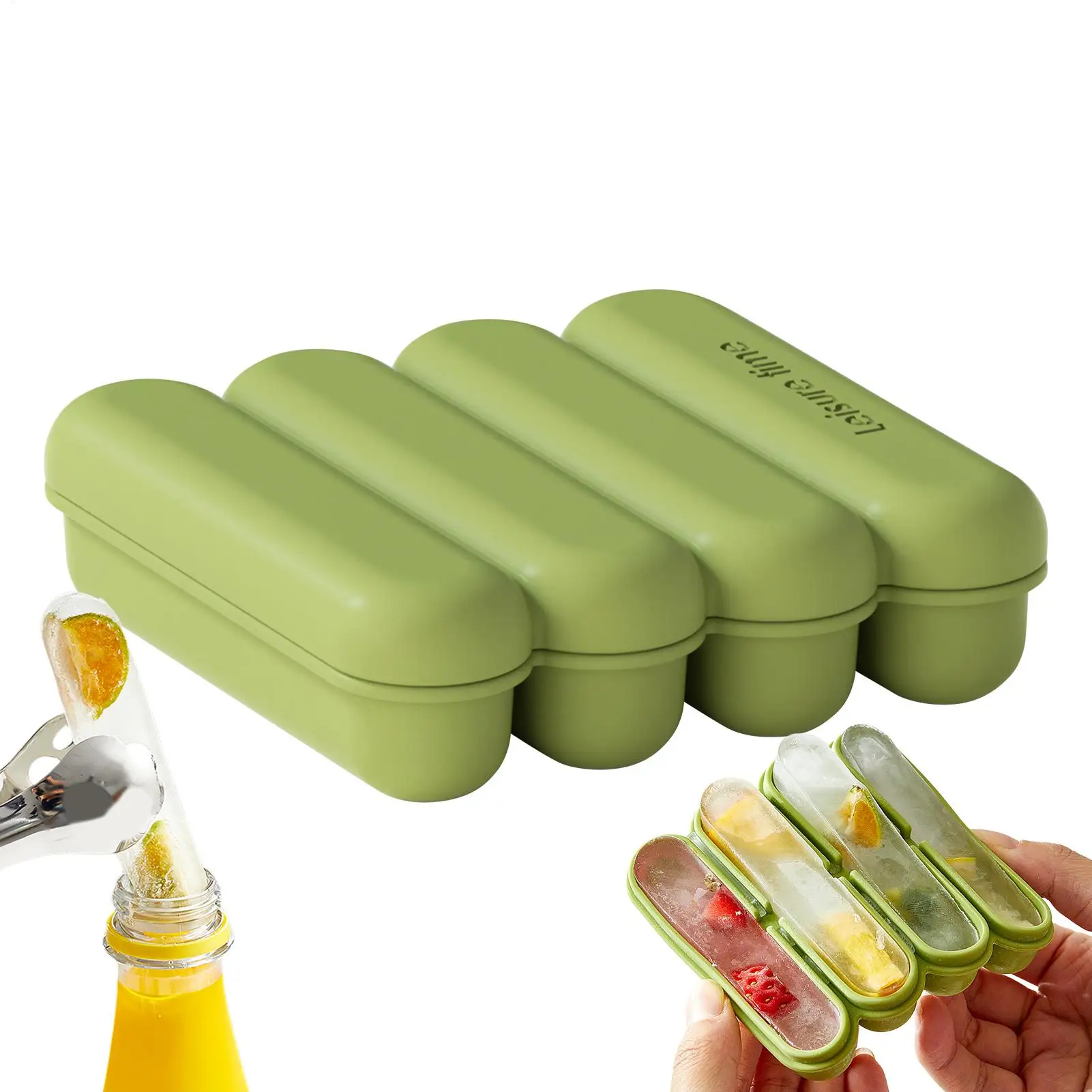 

Ice Stick Tray Kitchen Tool Silicone Ice Maker Mold for Whisky Cocktail Juice Water Bottle Home Pool Party Gatherings Family