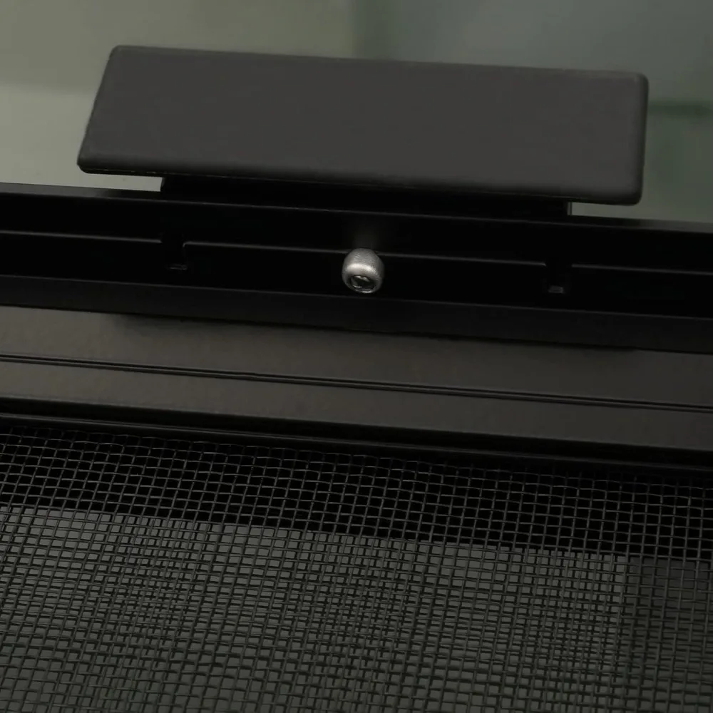 نافذة RV من الزجاج المقسى الأسود المنزلق الأفقي، مقاس عالمي، 42 عريض × 22 مرتفع، مناسبة لسمك المعدن 2-6 مم