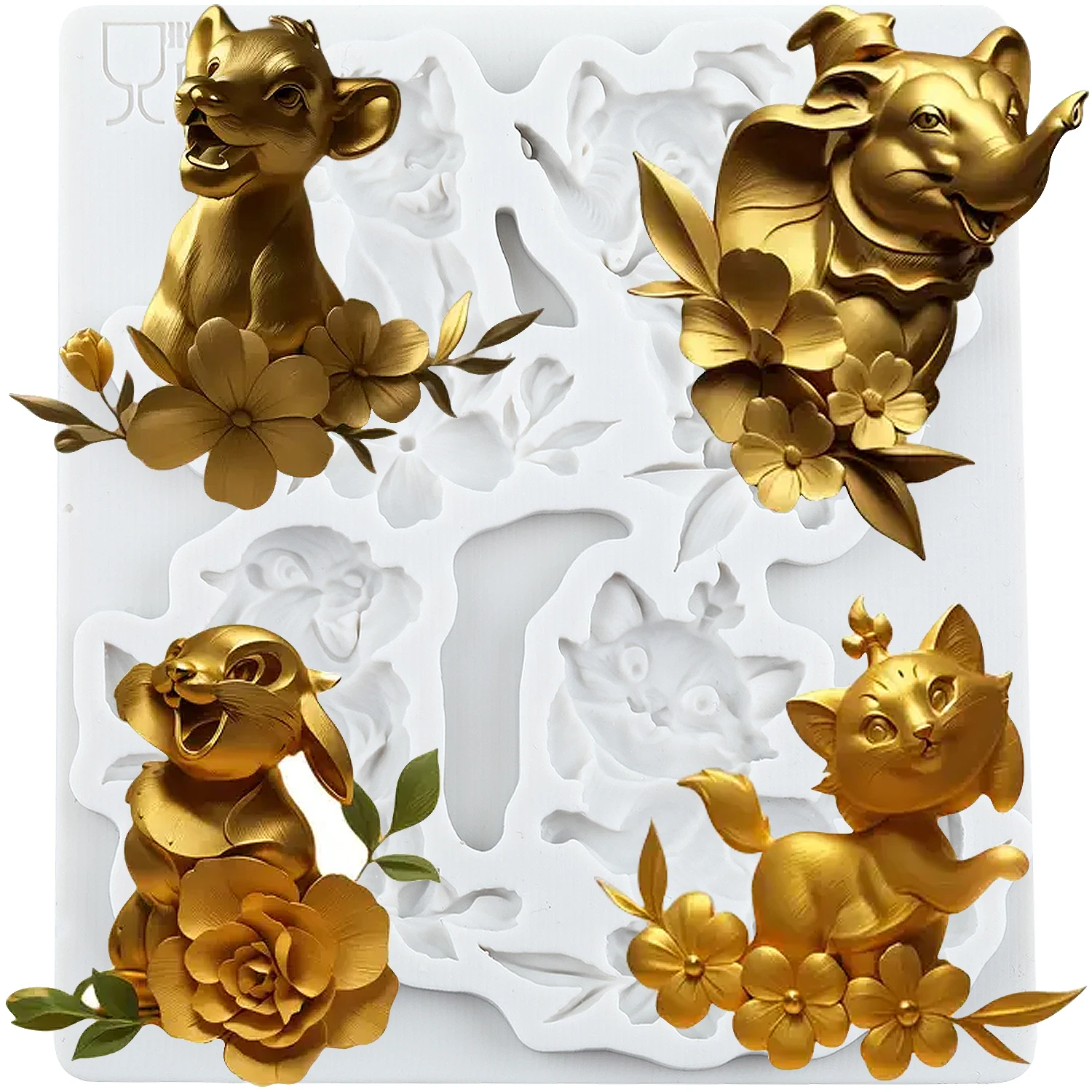 Animal Silicone Molds Elephant Tiger Rabbit Cat Fondant Cake Decorating Tools Cupcake Topper Chocolate Candy Resin Mold