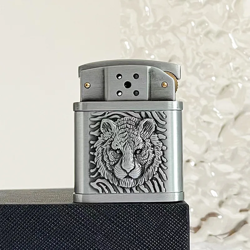 Personalized Creative Retro Lighter with Metal Engraving, Windproof Fuel, Festival Gift, Outdoor Ignition Tool, Constantine