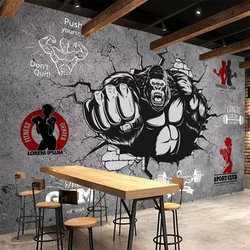 Rouleau de papier peint 3D personnalisé pour la décoration de la maison, tambour de fitness créatif, entraîneur, ajuster ille, salle de sport, fond de chambre, papier peint mural 3D