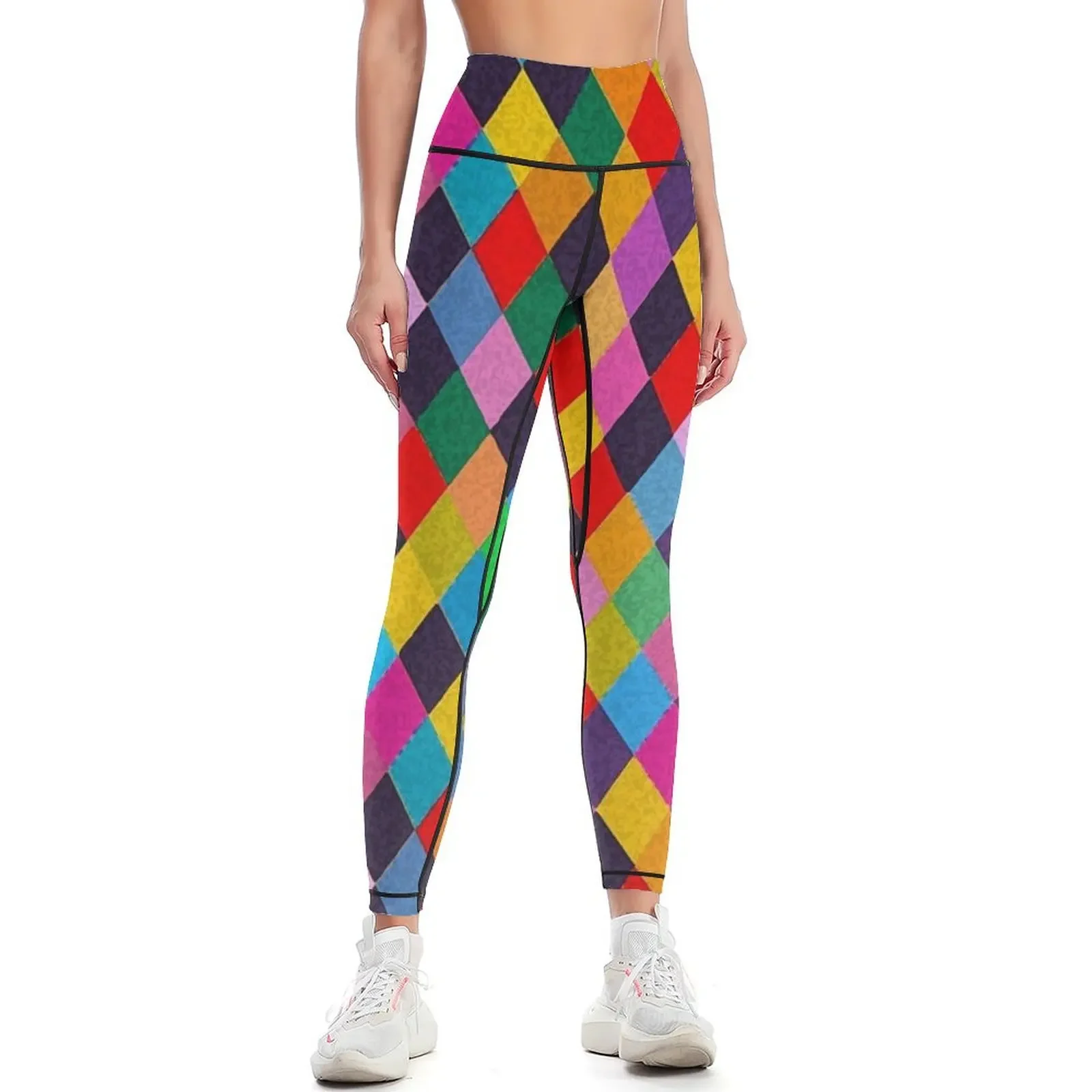 

MARDI GRAS HARLEQUIN PATTERN Colorful Rhombi Leggings Sports pants woman Pants sport Clothing fitness trousers Womens Leggings