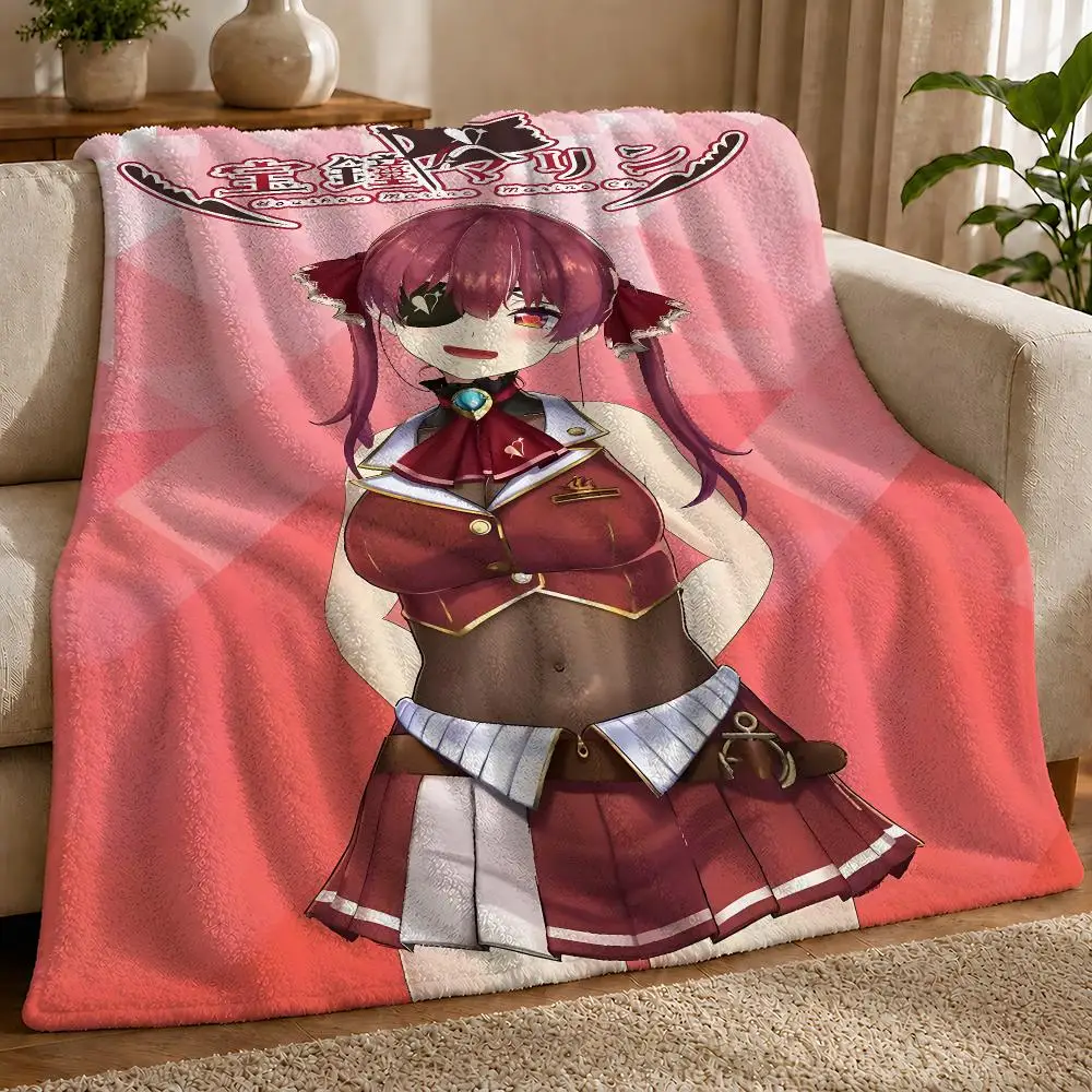 Houshou Marine Game Throw 1pc Flannel Blanket Soft Lightweight Warm Cozy For Bedroom Sofa Bed