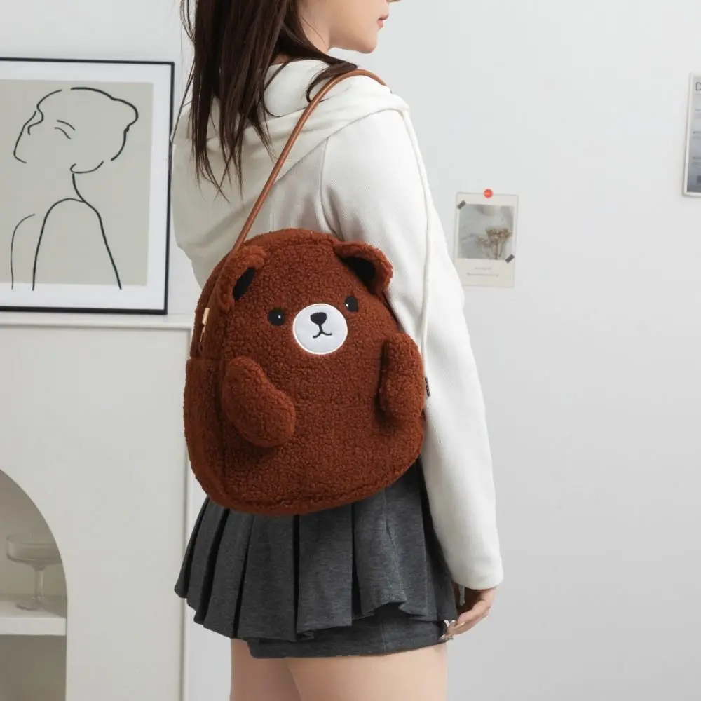 

Storage Pouch Cute Panda Shoulder Bag Soft Trendy Casual Tote Bags INS Sweet Plush Rabbit Handbag Travel/Outdoor