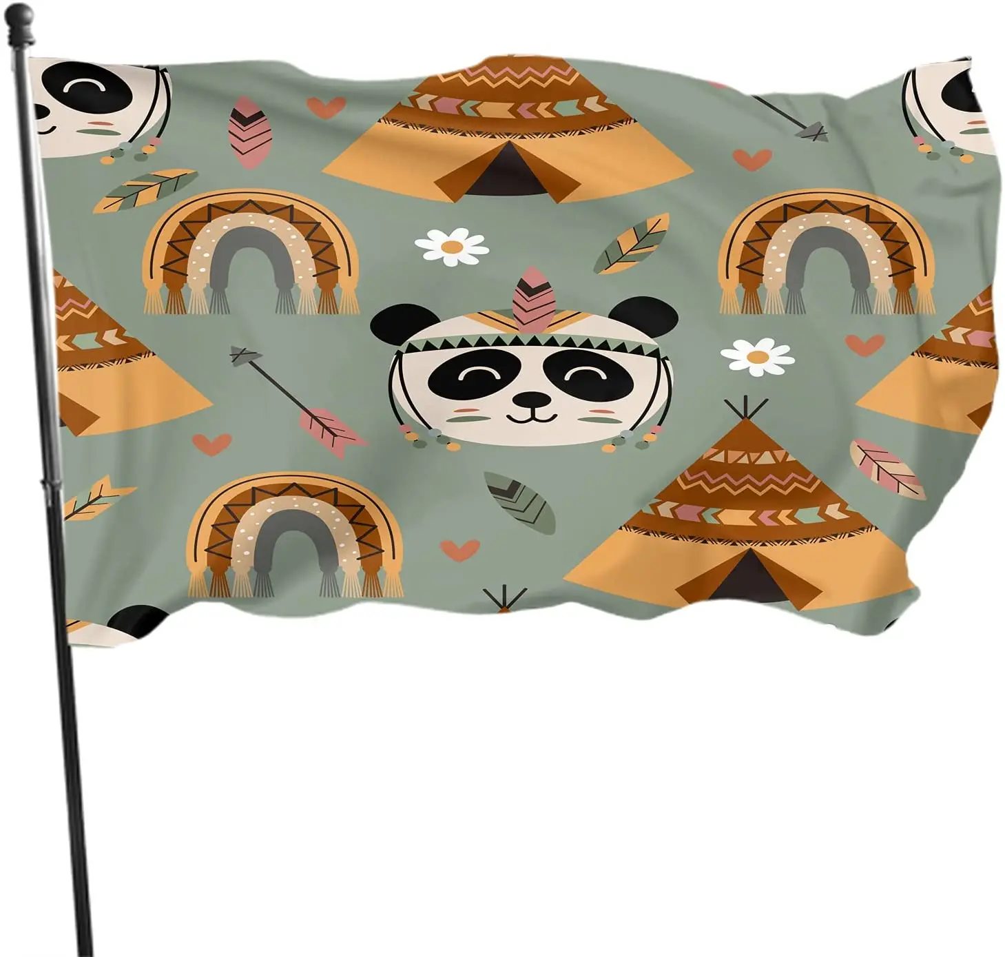 Cute Panda Flag Black and White Perfect for Any Balcony or Courtyard Garden Living Room Decorative Flag for Women Men Kids Gifts image 5