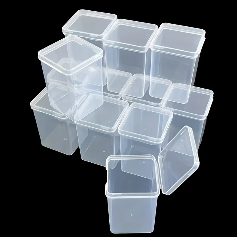 Versatile 12-Compartment Storage Box Set Sturdy Plastic Hinged-Lid Design Compact Modular Organizer for Home And Office