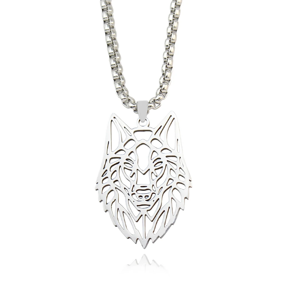 موضة فانغ الأسنان تميمة مجوهرات سبايك الذئب الأسنان الرجال قلادة الراتنج الذئب الأسنان سبيكة الذئب رئيس قلادة مجموعات هدية