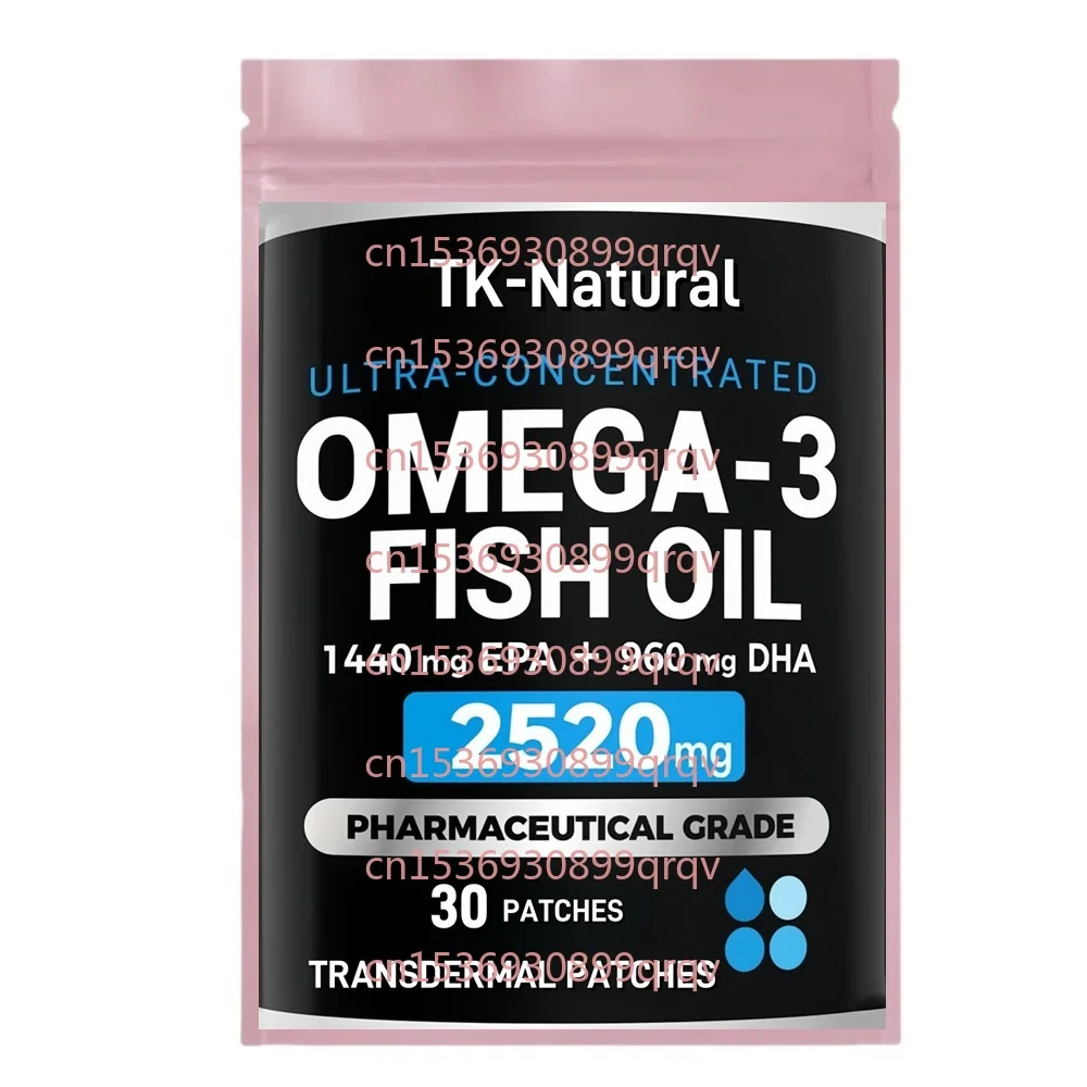 

30 Patches Omega 3 Fish Oil Transdermal Patches with EPA, DHA Supports Heart, Brain, Joint Health