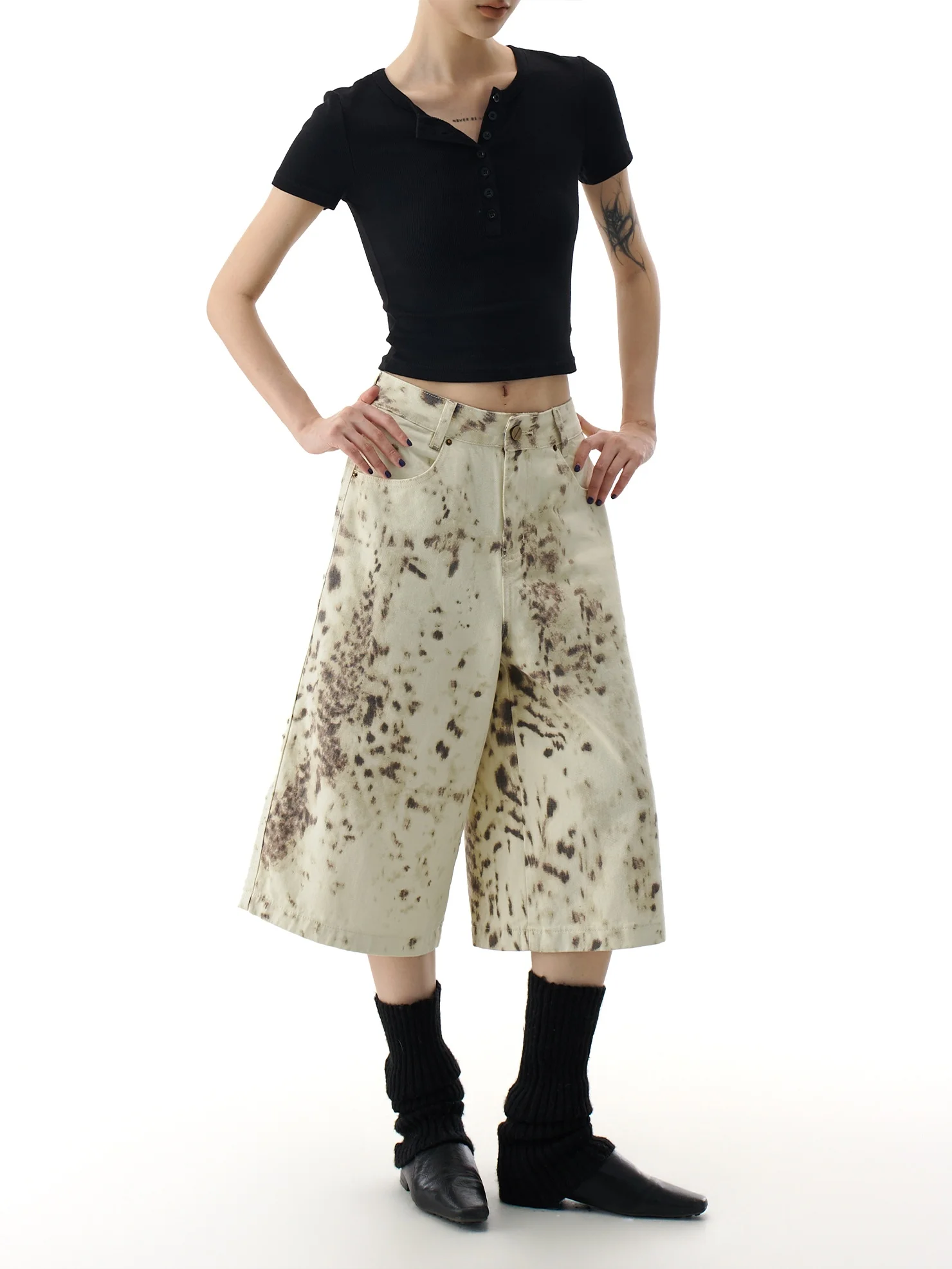 

American Retro Design Loose Women's Jeans Khaki Wide Leg Pants Summer New Style Casual Loose Fit Slimming Seven-Foot Jeans