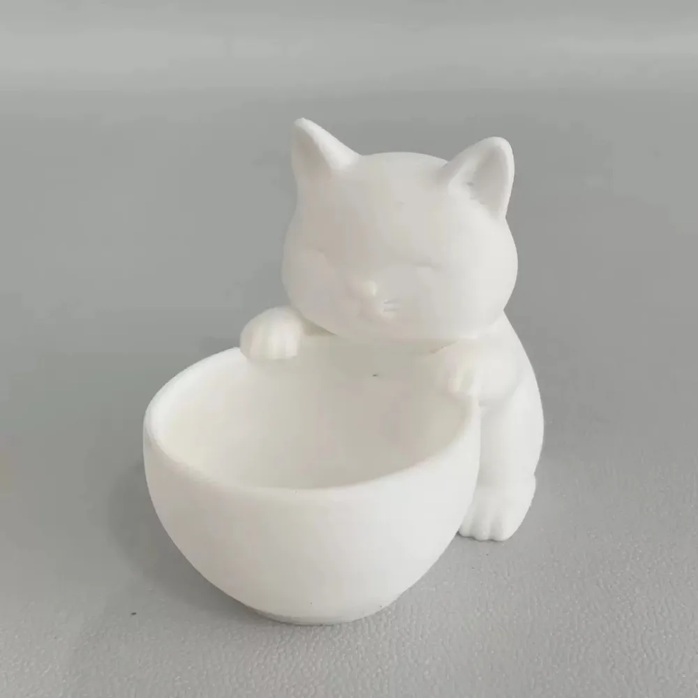 Mini Small Flowerpot Cat-Shaped Uniquely Designed Cacti Potted Plant with Drainage Holes Succulents Planter Pot