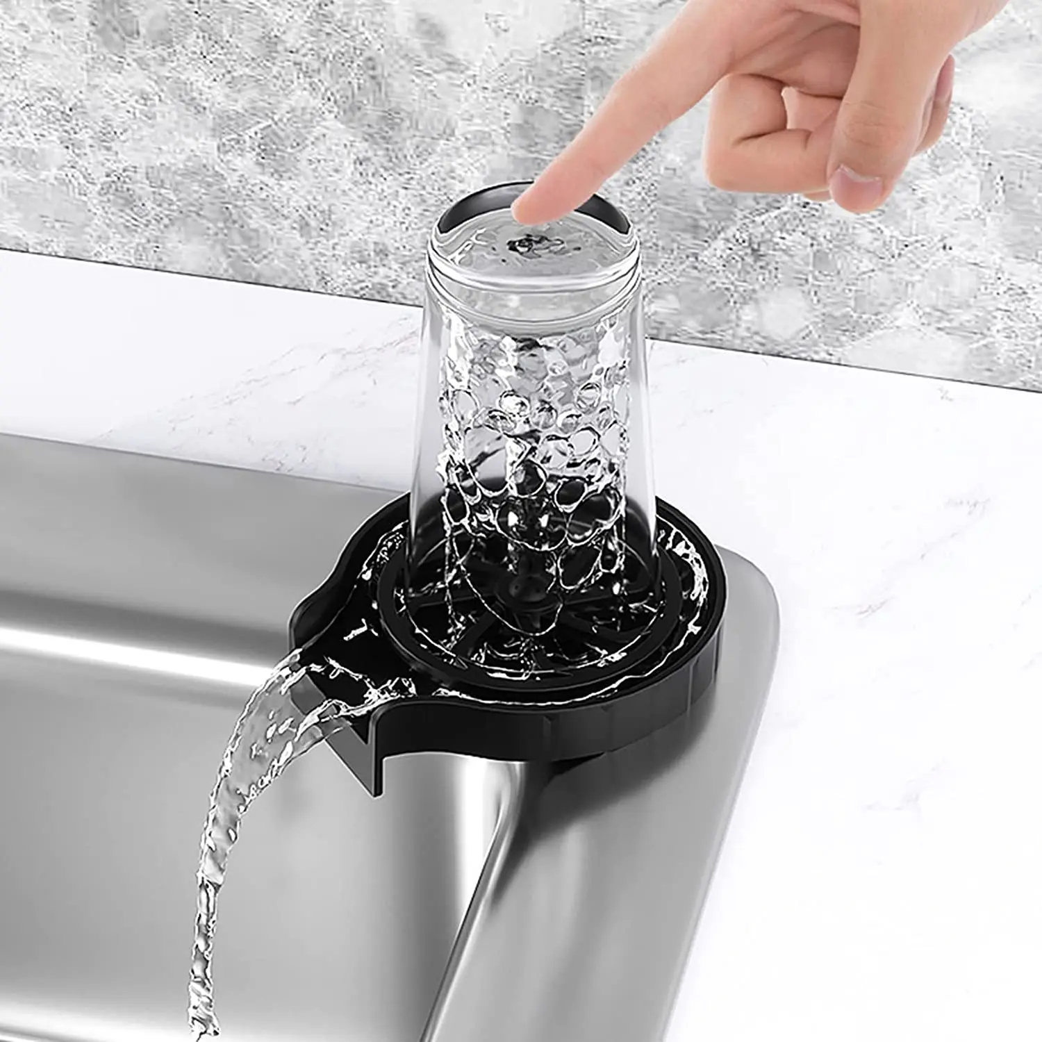 Automatic High Pressure Glass Cup Washer Faucet Rinser Cleaning Tool Bar Beer Kitchen Milk Tea Cup Cleaner Sink Accessories