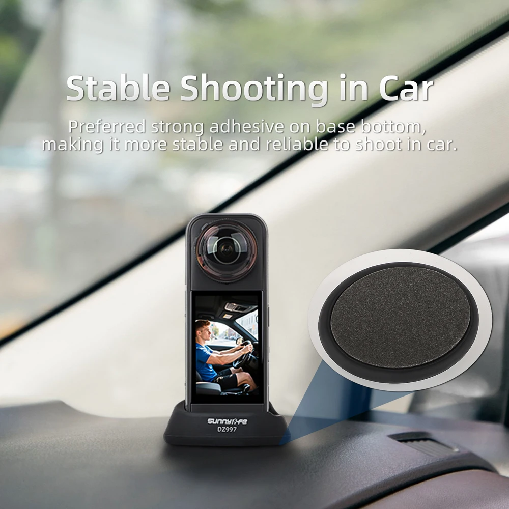 Sunnylife Car Desktop Base For Insta360 X5 Silicone Stand Base Protective Holder For Insta 360 X4 X5 Action Camera Accessories