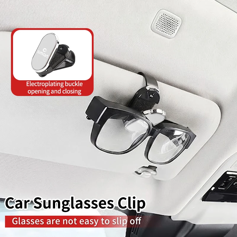 Car Sunglasses Clip Sun Visor ABS Plastic Glasses Holder Auto Accessories For Smart Fortwo 451 450 453 Forfour EQ Cabrio 2
