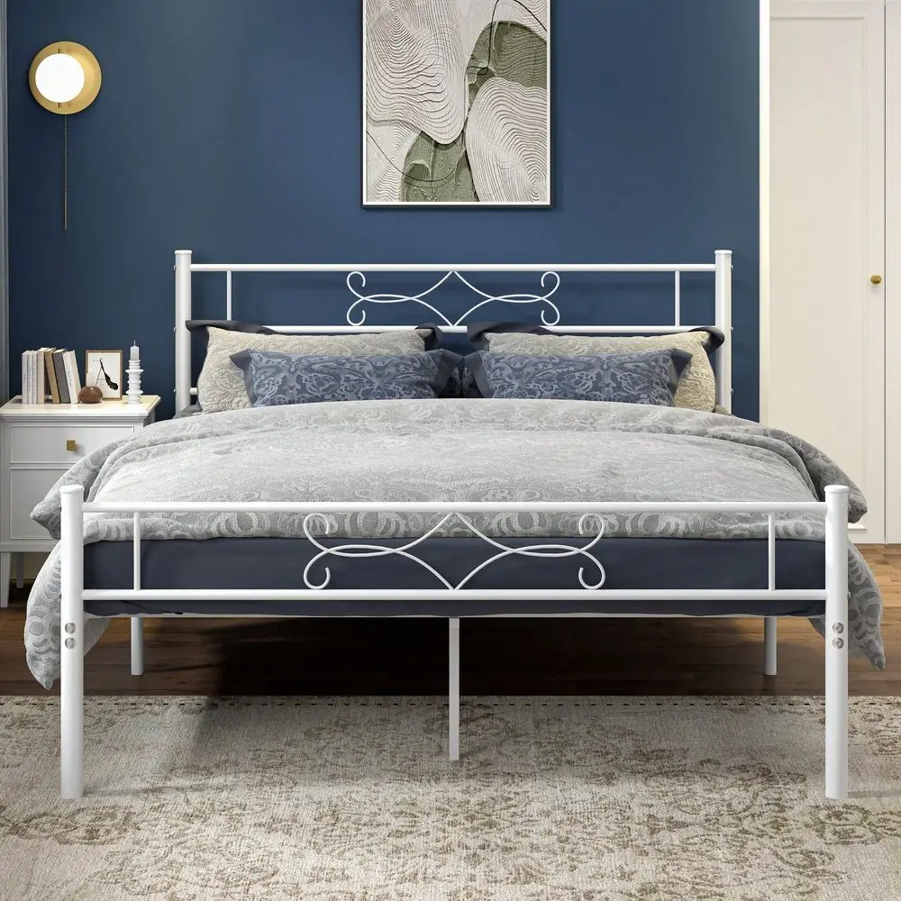 

Full Size Metal Bed Frame With 12.6 Underbed Storage, Heavy Duty 660 Lb Capacity Metal Platform, No Box Spring Needed Noise Fre