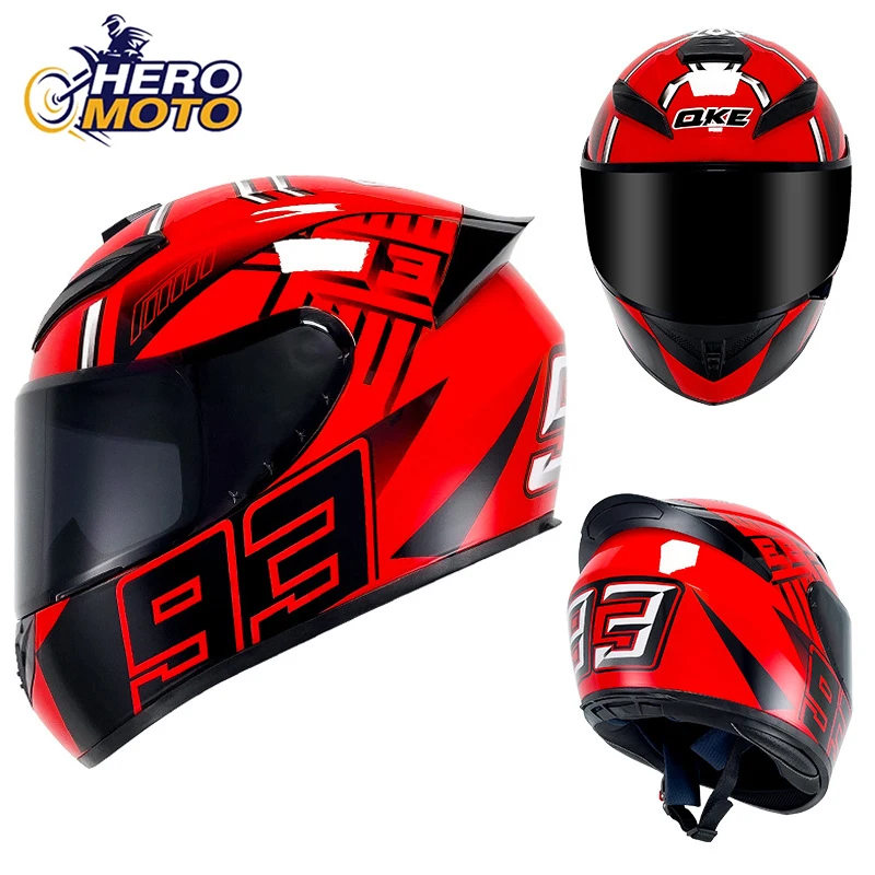 Casque de moto intégral anti-chute pour homme, équipement de protection de moto, casques de motocross, casque de vélo de course, vêtements à degrés