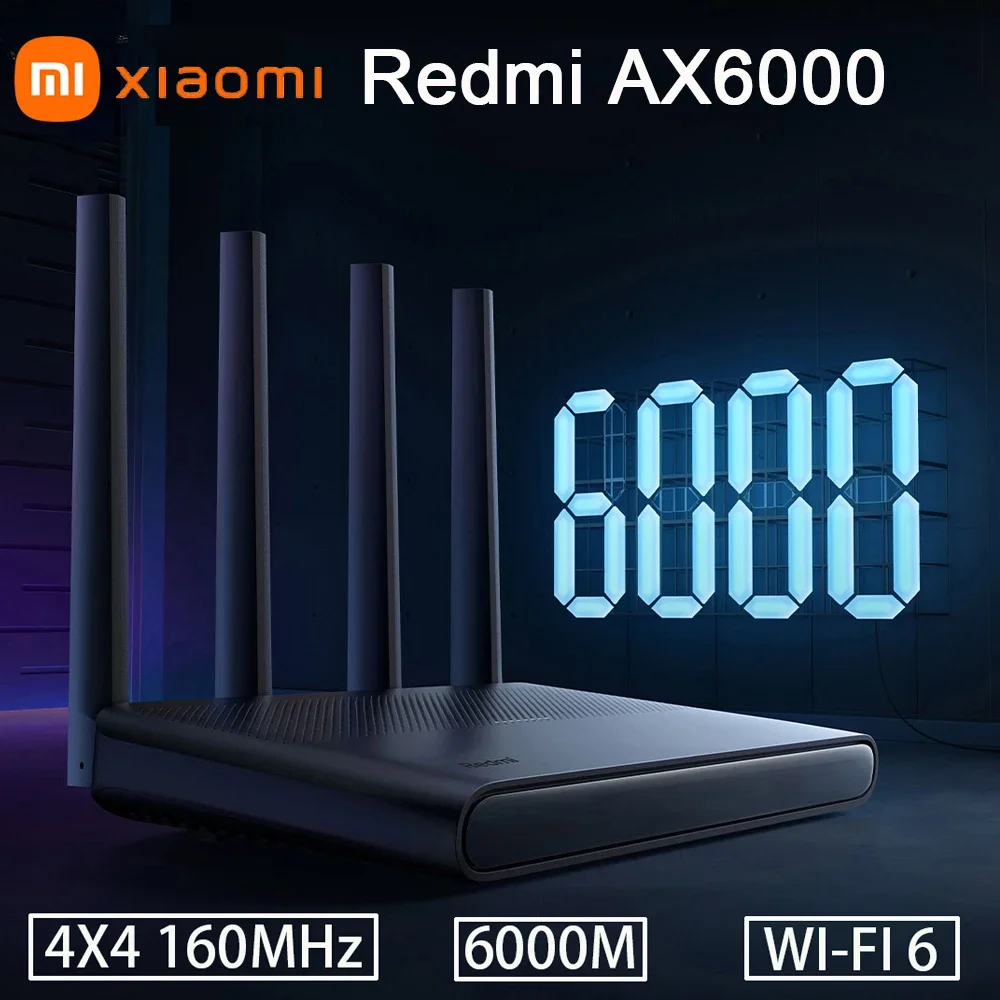 Xiaomi Redmi Router AX6000 6000Mbs WiFi6 512MB Quad-core CPU Mesh Repeater External Signal Network Amplifier Use With Mijia APP