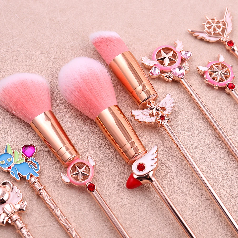 8Pcs Magic Girl Make Up Brush Set Cute Sailor Moon Cosmetics Brush Foundation Highlight Brush Eye Shadow Makeup Soft Brush