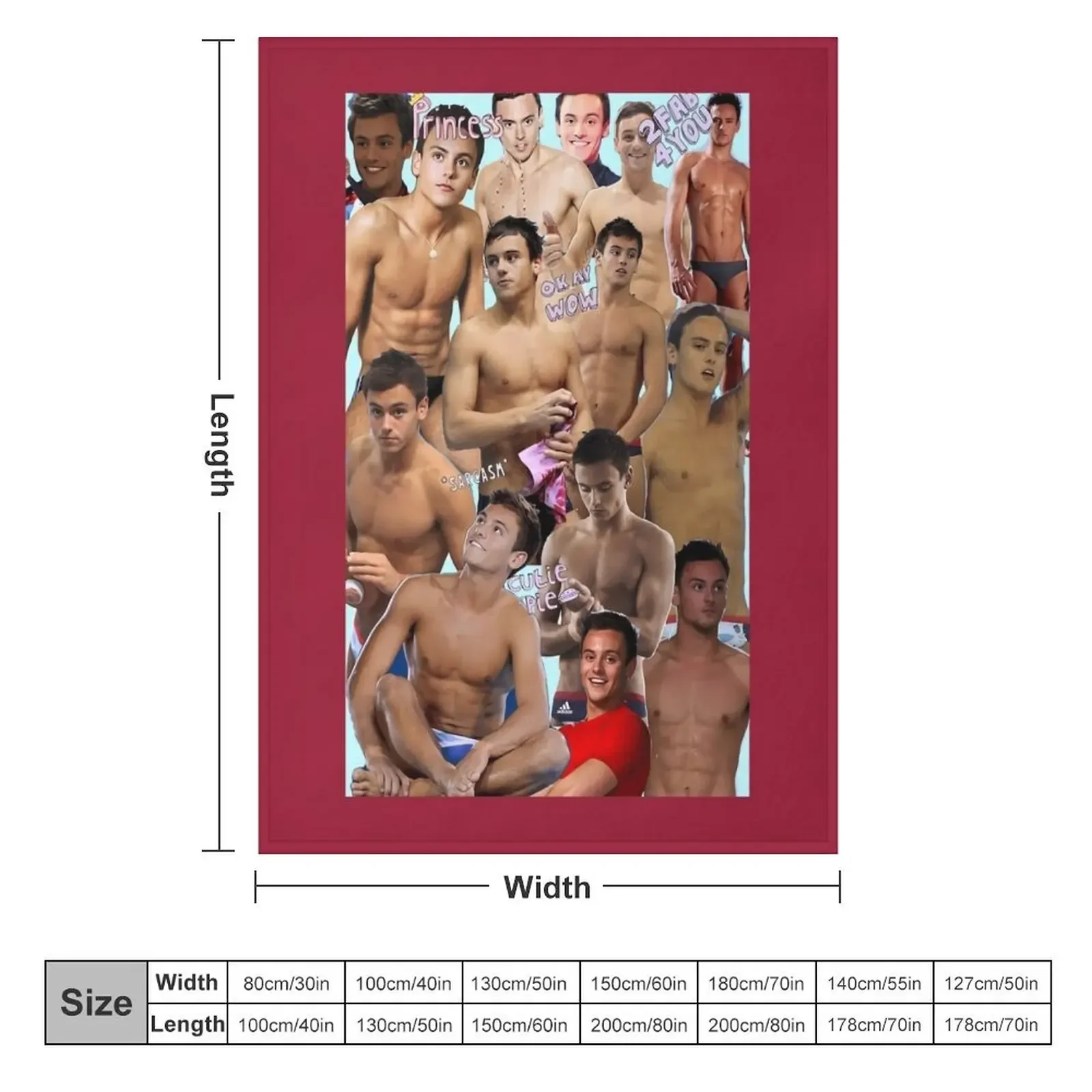 Tom Daley Collage iPhone Case \t Throw Blanket Bed Fashionable Softest warm winter Soft Blankets