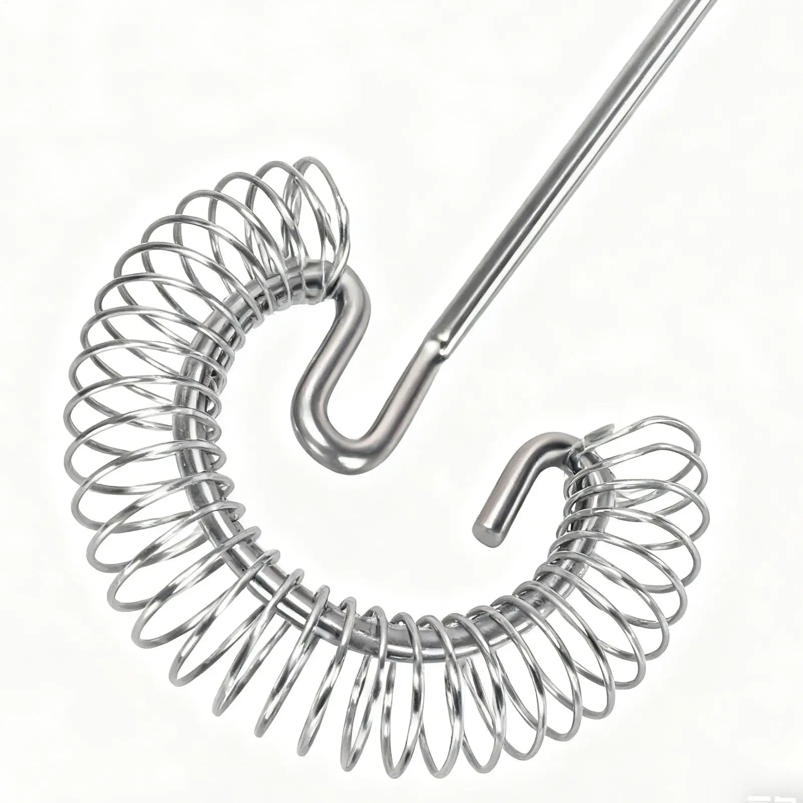 Batidor en espiral de acero inoxidable, batidor y mezclador de huevos eficiente, batidor de alambre resistente para cocinar, hornear, mezclar salsas y crema