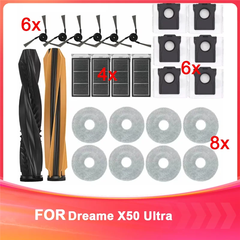 

For Dreame X50 Ultra Main Roller Side Brush Filter Dust Bag Parts Vacuum Cleaner Parts Vacuum Cleaner Accessories