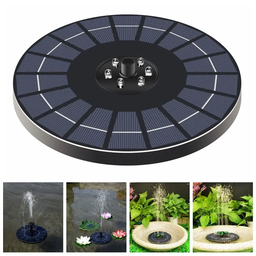 

Красочный солнечный фонтан с насадками и светодиодной подсветкой, фонтан для ванны для птиц, автоматический циркуляционный плавающий фонтан для ванны