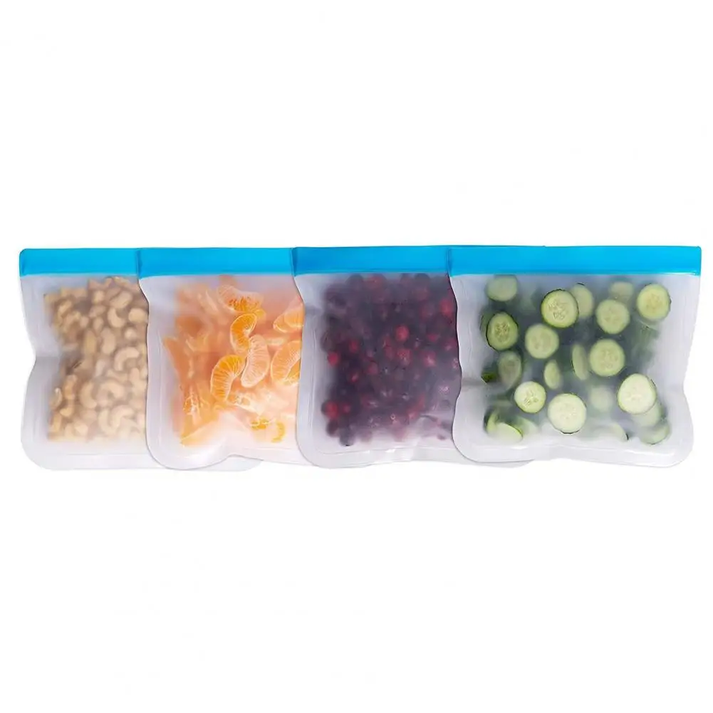 Food Freezer Bag 4Pcs Long Lasting Food-Grade Dishwasher Safe  Refrigerator Meal Prep Freezer Bag Kitchen Supplies