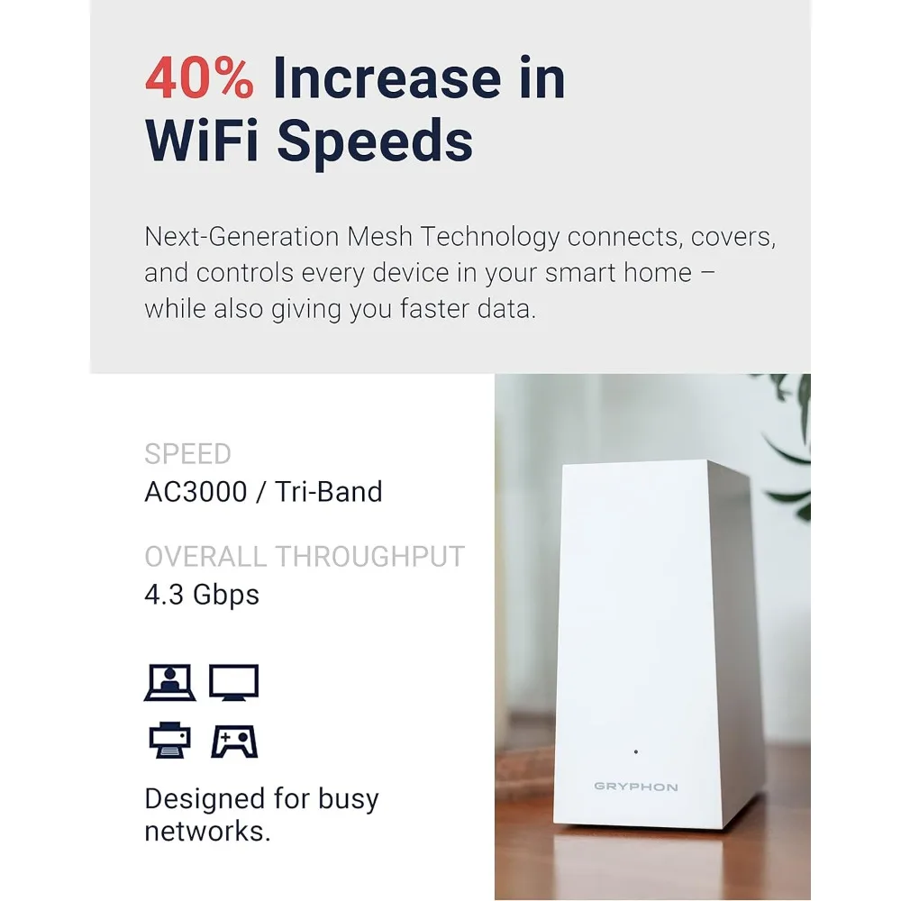 WiFi 6 Parental Control Router – Advanced Content Filters and Next-Gen Firewall - 4.3 Gbps Across 3,000 sq. ft. per Router