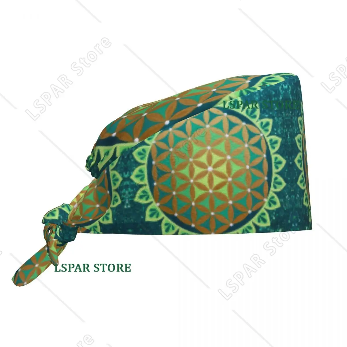 Custom Flower Of Life Mandala Medical Staff Scrubs Hat Women Men Sacred Geometry For Chef Hat Scrub Caps