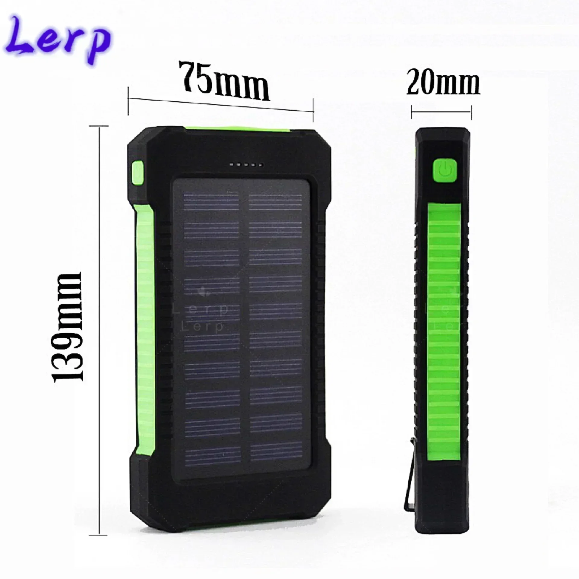 Lerp- Solar Power Charging Bank 30000mAh Portable Universal Mobile Power Supply