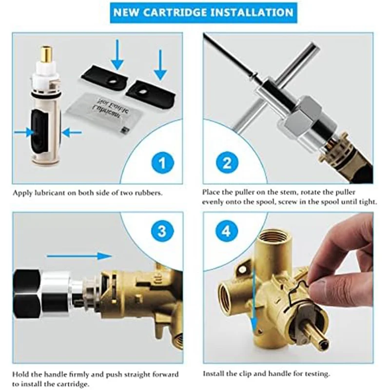

ABSE-1222 Replacement Cartridge With Tool Fixed Clamp Bathtub Repair For Moen One Hanlde Posi Faucet