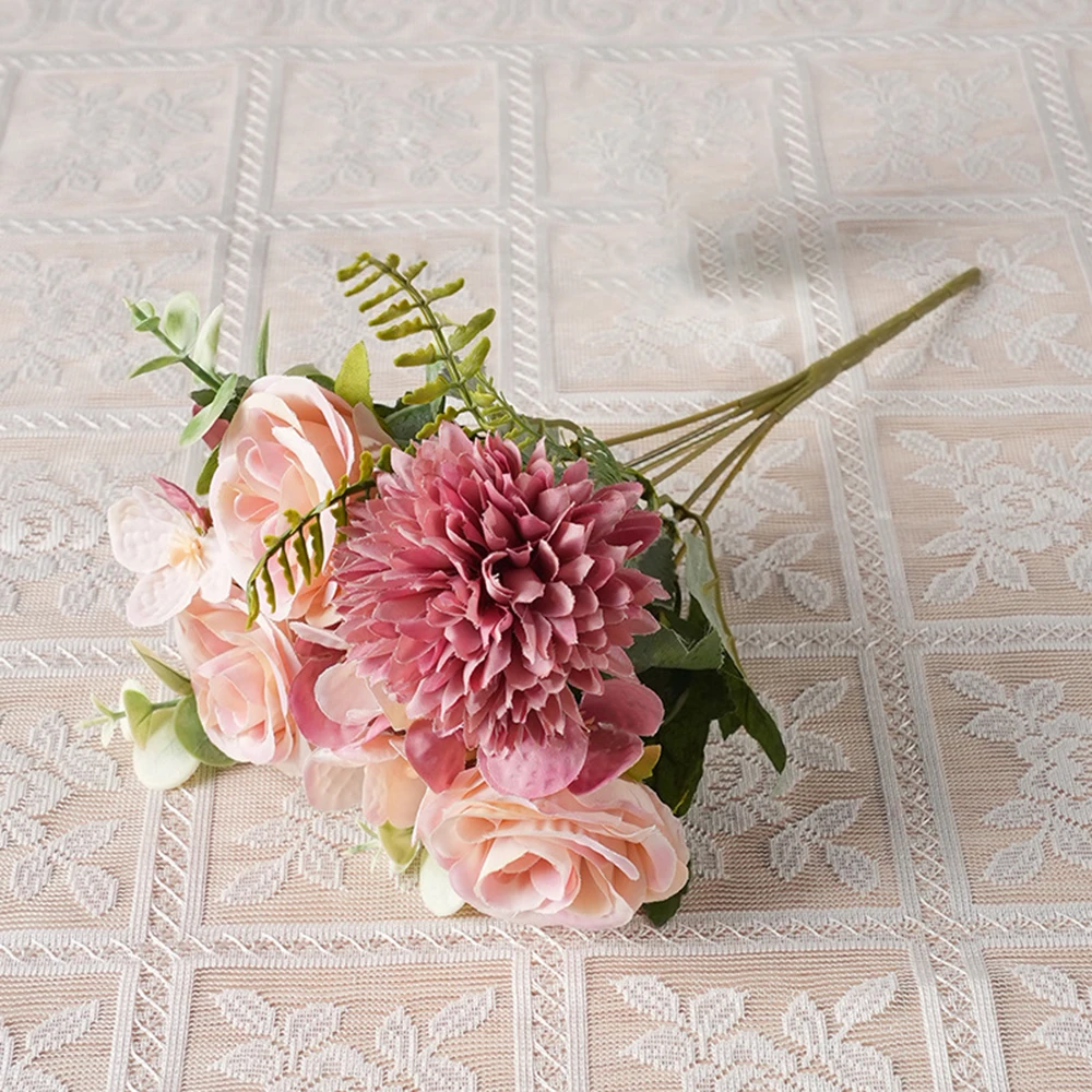

1PC Artificial Flowers Silk Roses Table Centerpieces Fake Plants Wedding Bride Room Home Party Gifts Scrapbook Art Wall Cheap